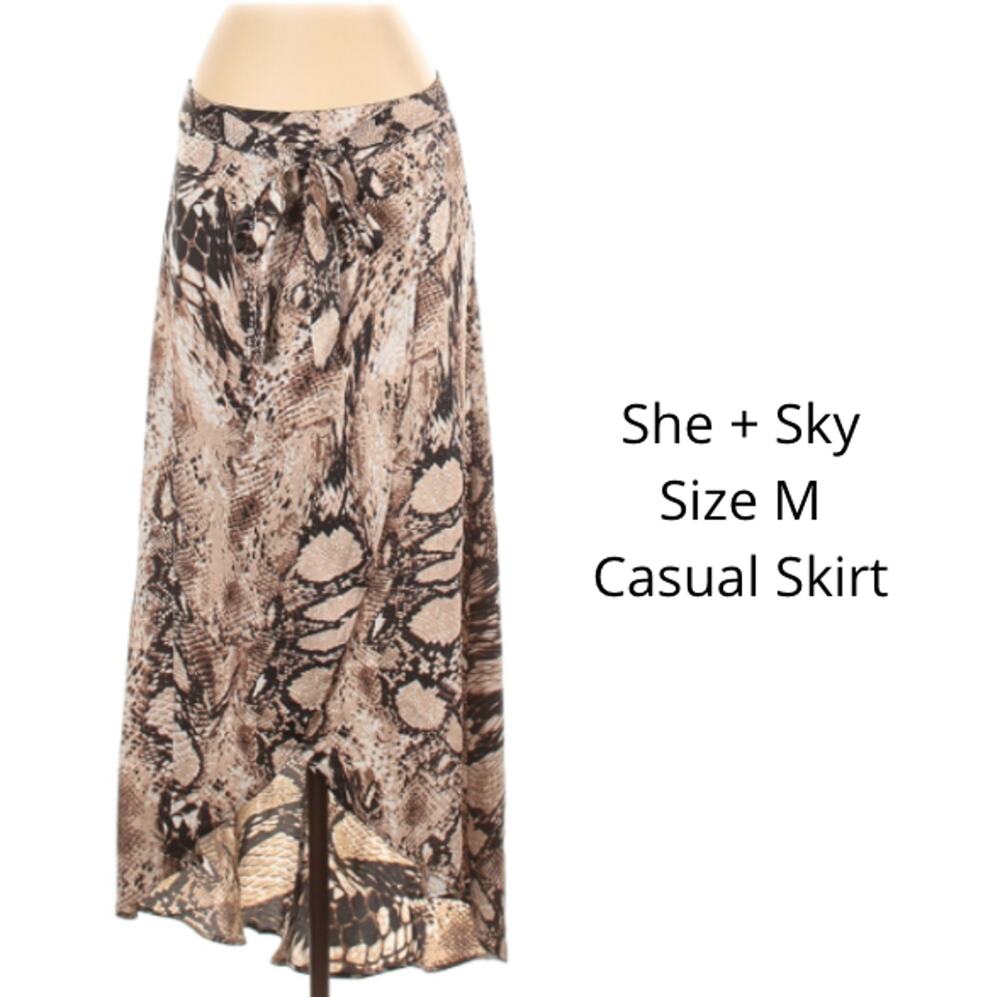 She+Sky animal print hi-low maxi skirt size Medium NWT